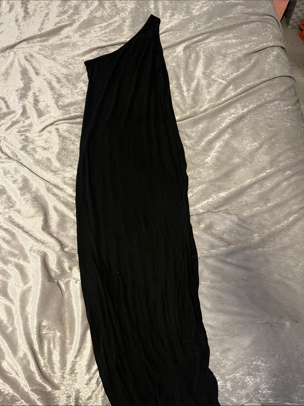 One-Shoulder Black Maxi Dress